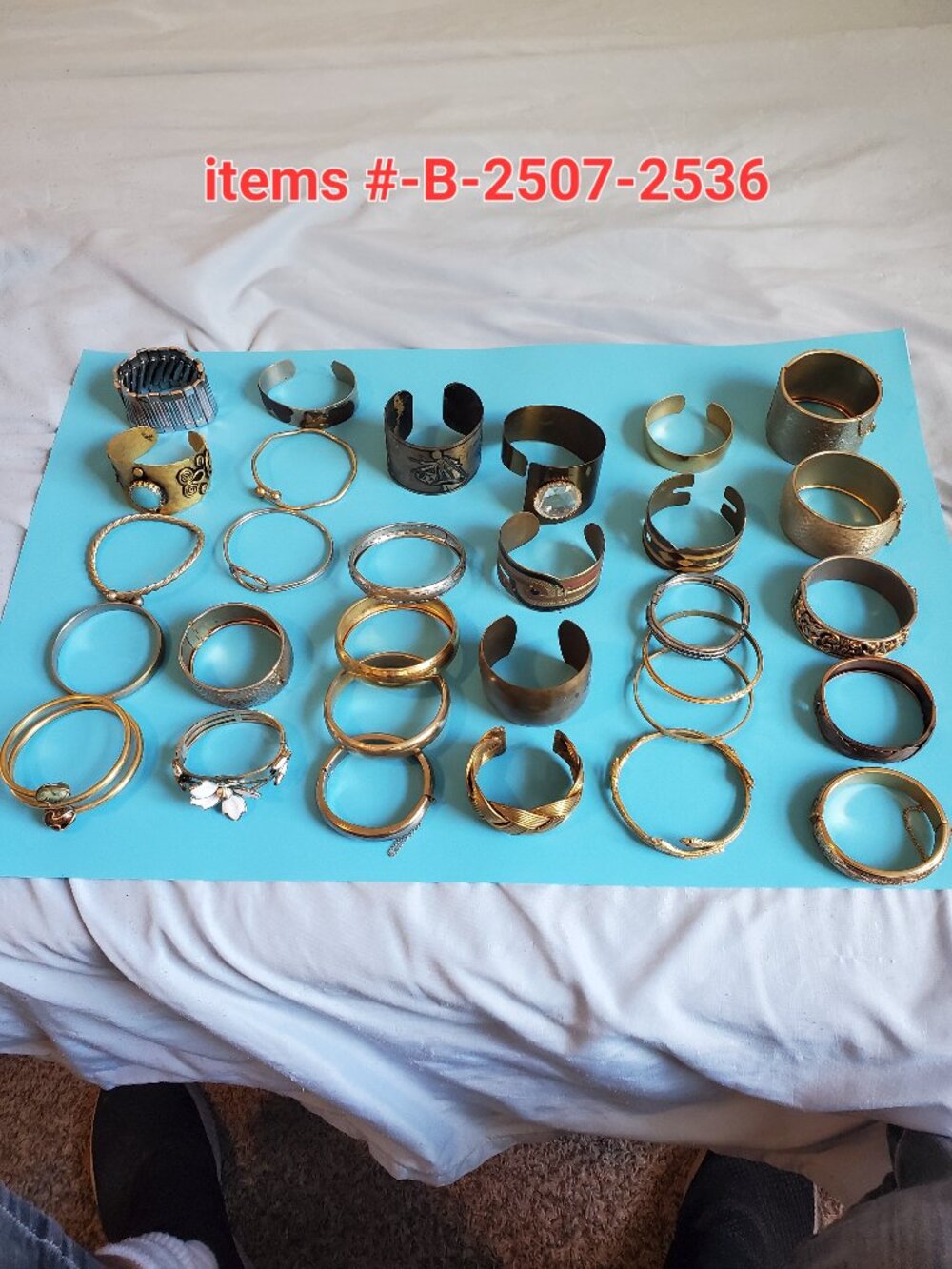 30 Bracelets, items # B -2507-2536,  wt. did not measure !!